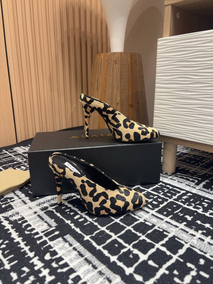 HIGH-HEEL 10 CM MULES IN CRYSLEOPARD PONY HAIR