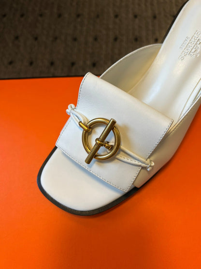 ILOT 55 MM SANDAL IN WHITE CALFSKIN