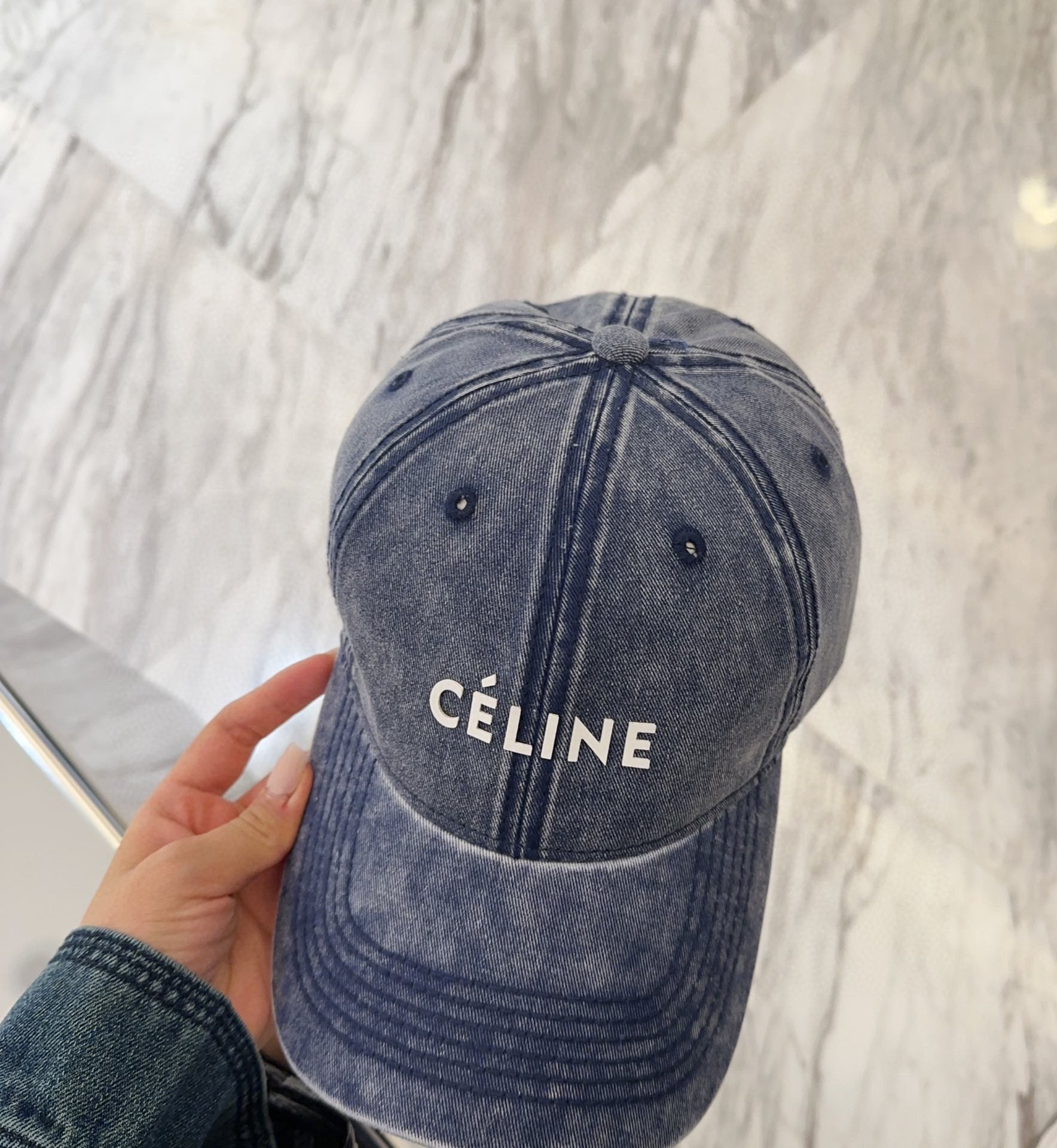 BASEBALL CAP MODEL 650044 IN WASHED BLUE DENIM