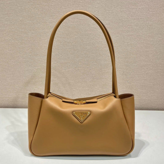 PRA 28 LARGE BEIGE CALFSKIN HANDBAG