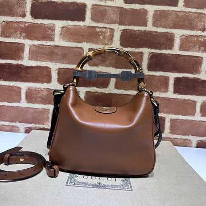 DIANA MINI BAG 24 WITH WEB IN WINE RED LACQUER CALFSKIN BAMBOO HANDLE