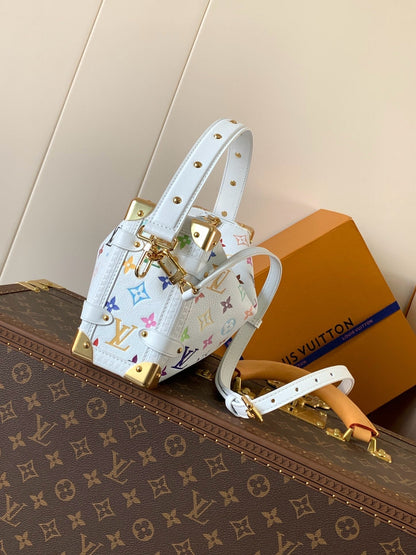 SIDE TRUNK MM LV X TM 23 CM IN WHITE MONOGRAM CALFSKIN