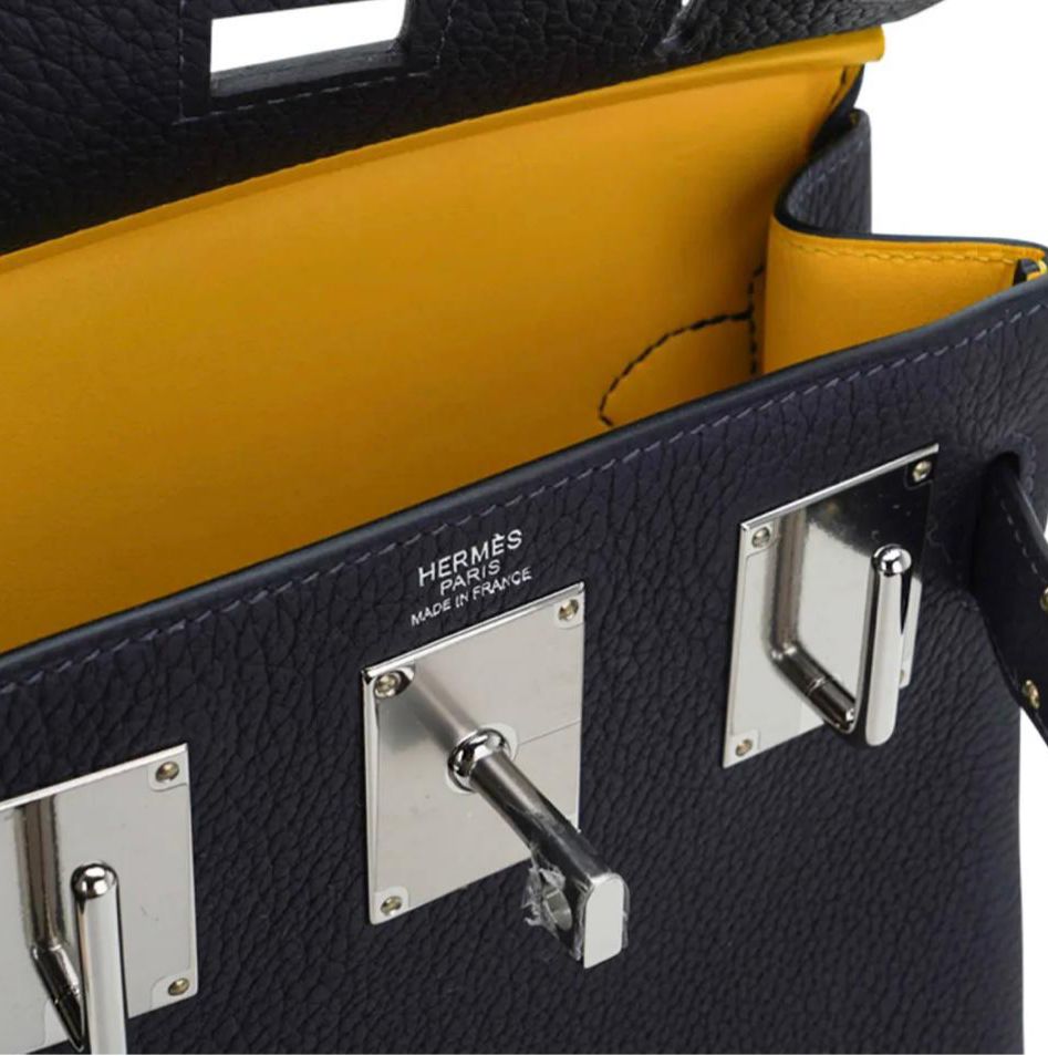 Hermes Hac a Dos PM Caban Yellow Interior