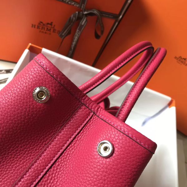 HERM Garden Party 30 Bag In Rose Red Taurillon Leather