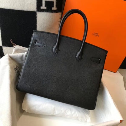 HERM Birkin 30cm Bag In Black Clemence Leather PHW