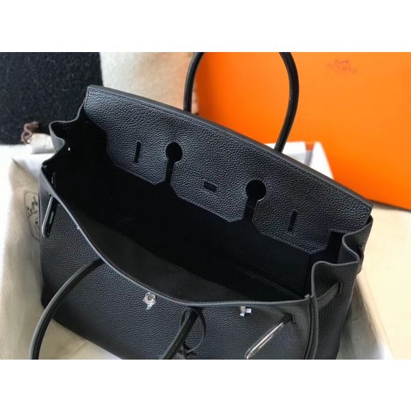 HERM Birkin 30cm Bag In Black Clemence Leather PHW