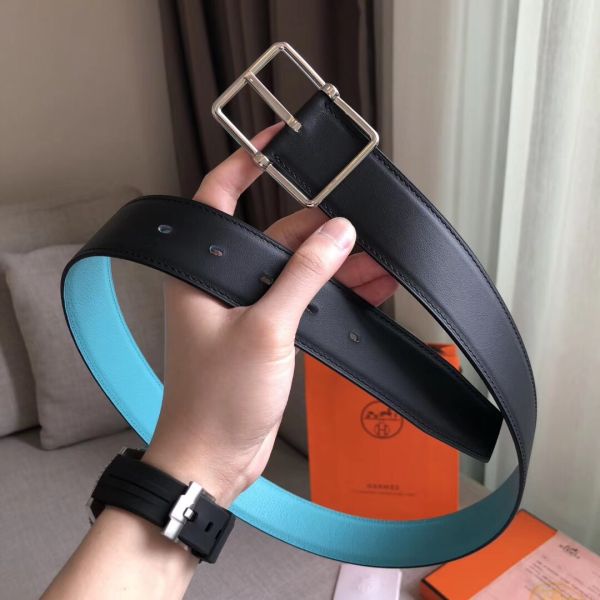 HERM Bleu Obscur Saddle 38MM Reversible Belt