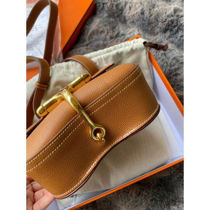 HERM Della Cavalleria II Mini Bag in Gold Epsom Calfskin