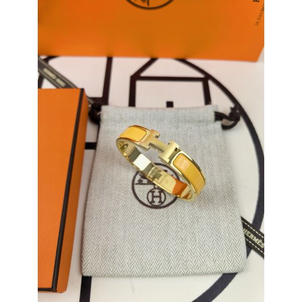 HERM Jaune Ambre Enamel Clic H Bracelet