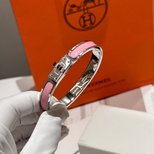 HERM Pink Mini Clic Kelly Bracelet
