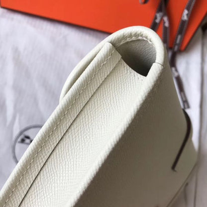HERM Jige Elan 29 Clutch In White Epsom Leather