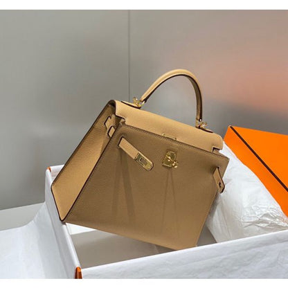 HERM Kelly 25cm Sellier Bag In Chai Epsom Leather GHW