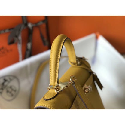 HERM Kelly 25cm Sellier Bag In Yellow Epsom Leather