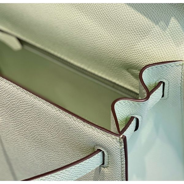 HERM Kelly 28cm Bag In Vert Fizz Epsom Leather PHW
