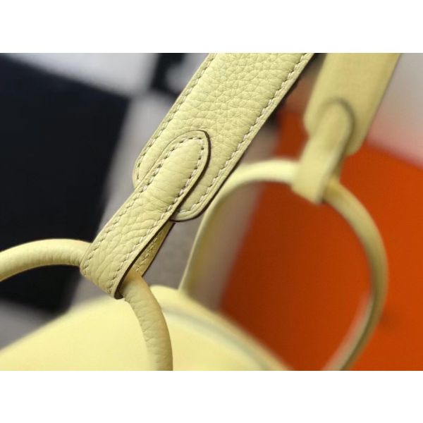 HERM Lindy 26cm Bag In Jaune Poussin Clemence Leather GHW