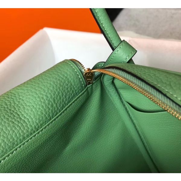 HERM Lindy 26cm Bag In Vert Criquet Clemence Leather GHW