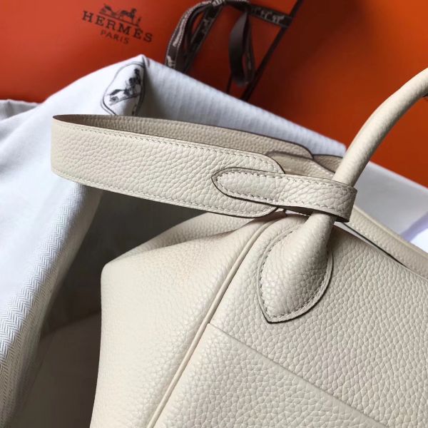 HERM Lindy 30cm Bag In Beton Clemence Leather GHW