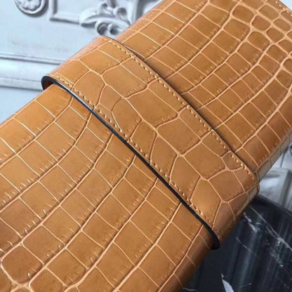 HERM Medor Clutch Bag In Camarel Crocodile Leather