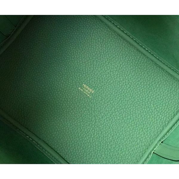 HERM Picotin Lock 18 Bag In Vert Criquet Clemence Leather