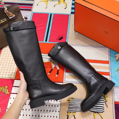 HERM Variation Boots In Black Calfskin