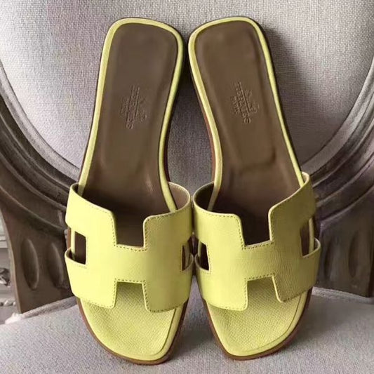 HERM Oran Sandals In Soufre Epsom Leather