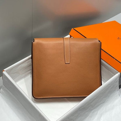HERM Steve Light Junior Messenger Bag in Gold Clemence Leather
