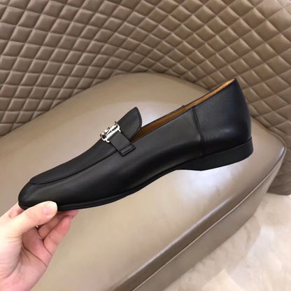 HERM Men's Tenor Loafers In Black Calfskin