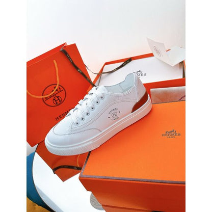 HERM Men's Get Sneakers in White Calfskin