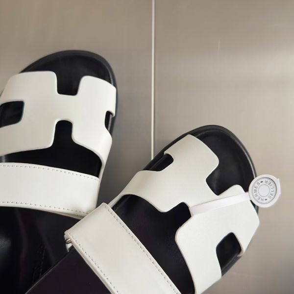 HERM Men's Chypre Sandals in White Calfskin