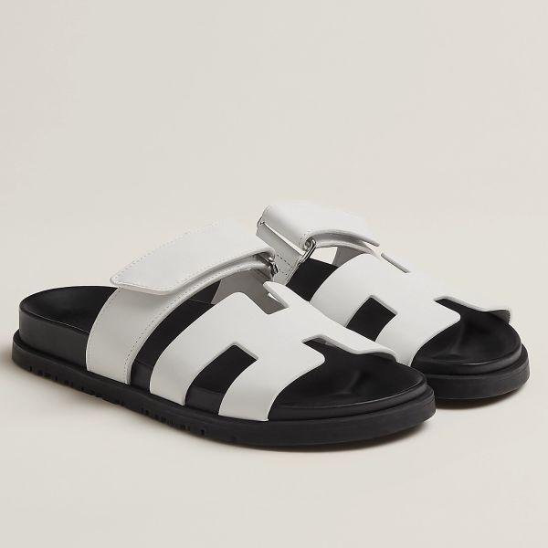 HERM Men's Chypre Sandals in White Calfskin