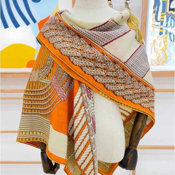 HERM Orange Dressage Tressage Shawl 140
