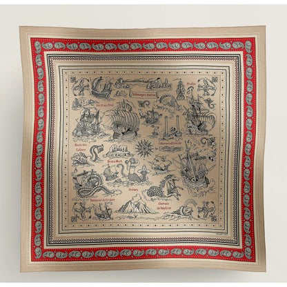 HERM Naturel Tatouages Marins Bandana Shawl 140