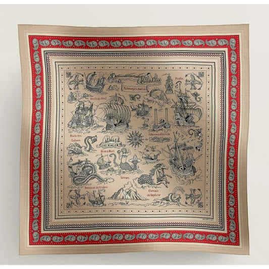 HERM Naturel Tatouages Marins Bandana Shawl 140