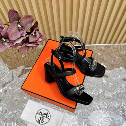 HERM Ivresse 65 Sandals in Black Leather