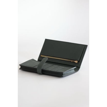 HERM Bearn Long Handmade Wallet in Vert Amande Epsom Calfskin