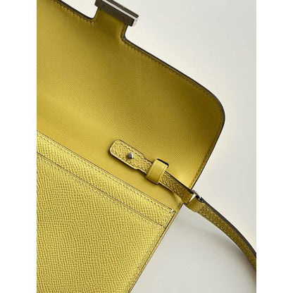 HERM Constance To Go Wallet in Jaune Poussin Epsom Calfskin