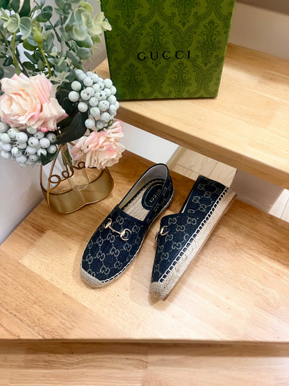 WOMEN'S ESPADRILLE WITH HORSEBIT IN NAVY BLUE DENIM