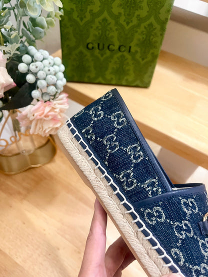 WOMEN'S ESPADRILLE WITH HORSEBIT IN NAVY BLUE DENIM