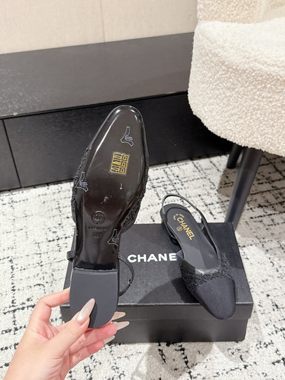 SLINGBACK 25S IN BLACK FABRIC