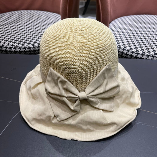 WIDE BRIM HAT MODEL 651948 IN BEIGE MESH FABRIC
