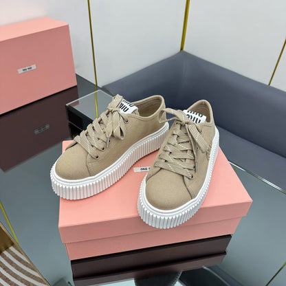 WASH SNEAKER IN DARK BEIGE DENIM