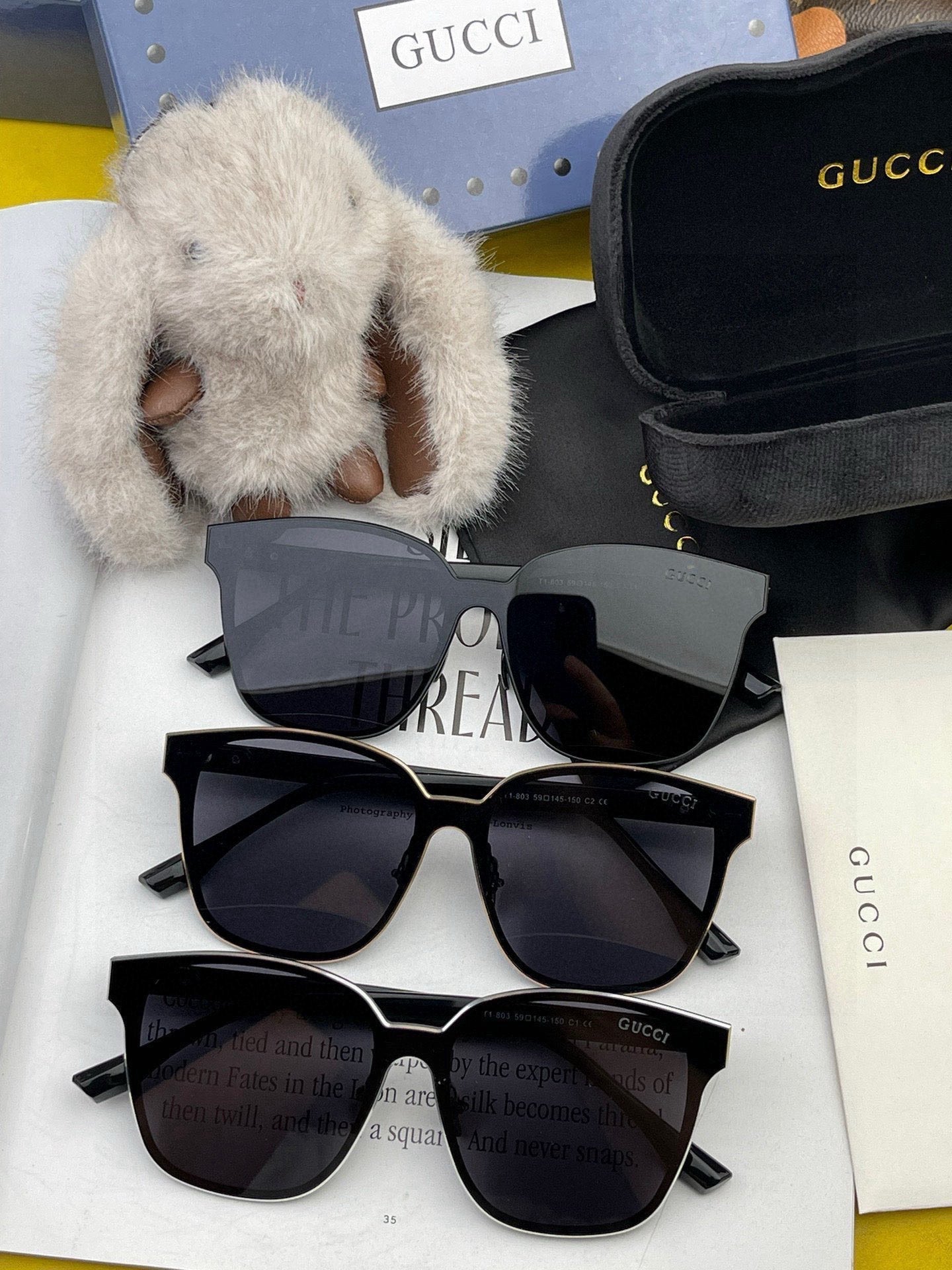 RECTANGULAR FRAME METAL SUNGLASSES G380 IN ACETATE