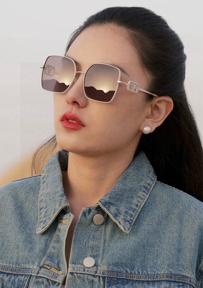 SQUARE SUNGLASSES L6375 IN METAL