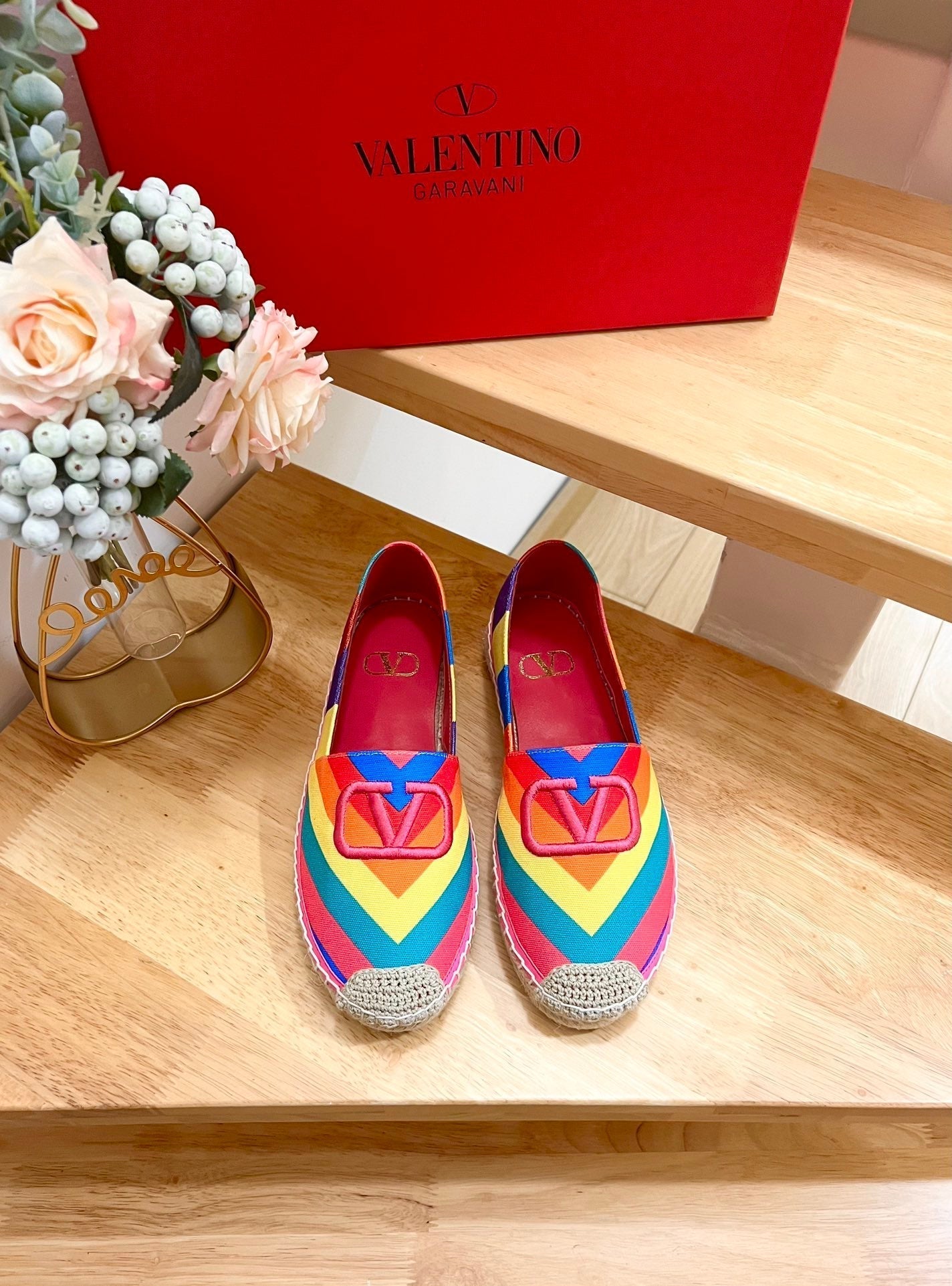 GARAVANI PRINTED COLORFUL CANVAS LOAFER WITH EMBROIDERED LOGO