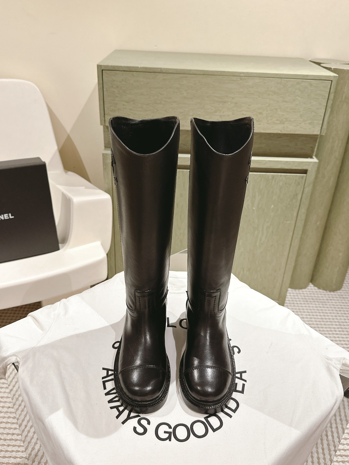 CC HIGH BOOTS BROWN CALFSKIN