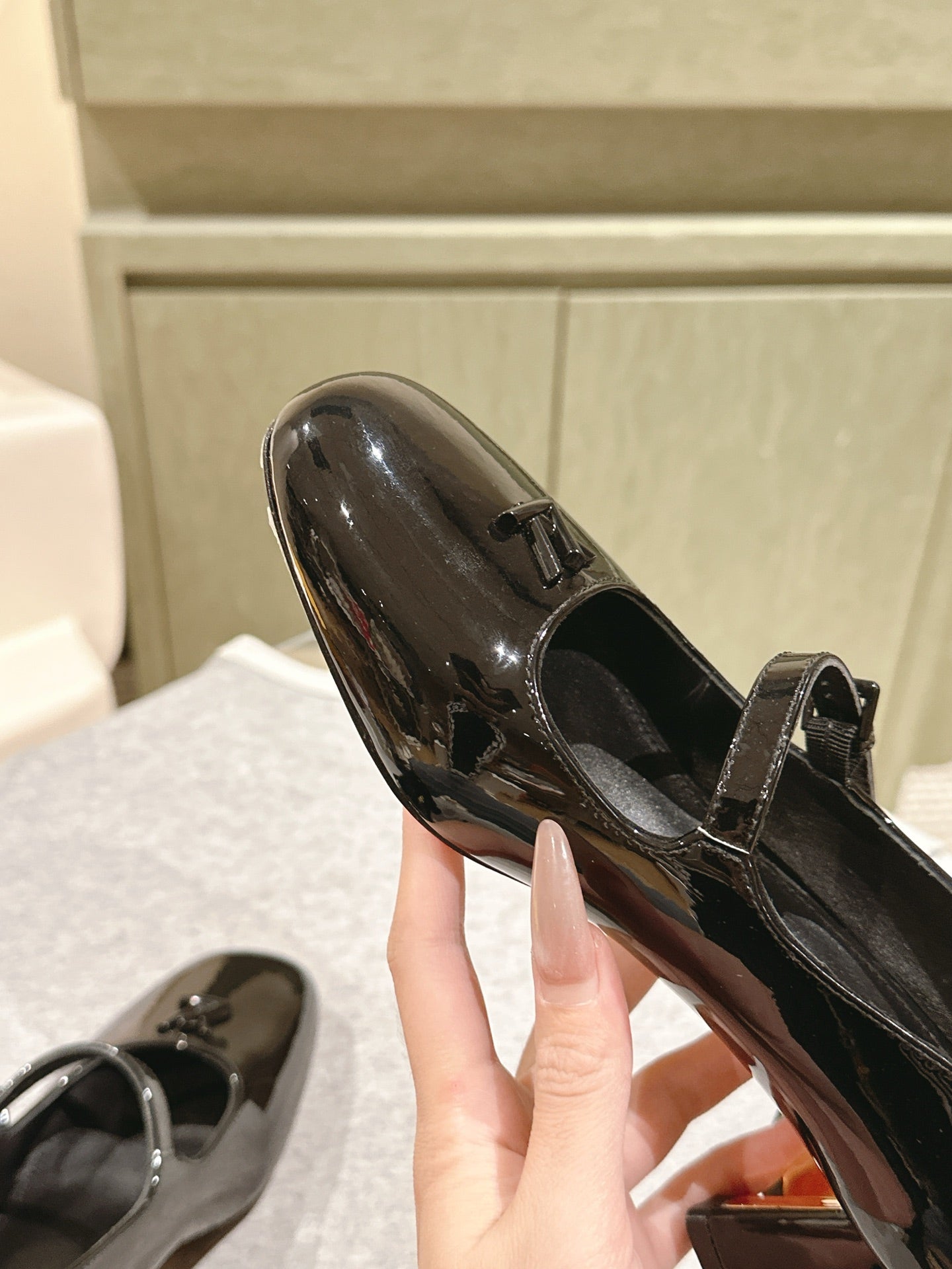 SWING HIGH MARY JANE 55 MM IN BLACK PATENT CALFSKIN