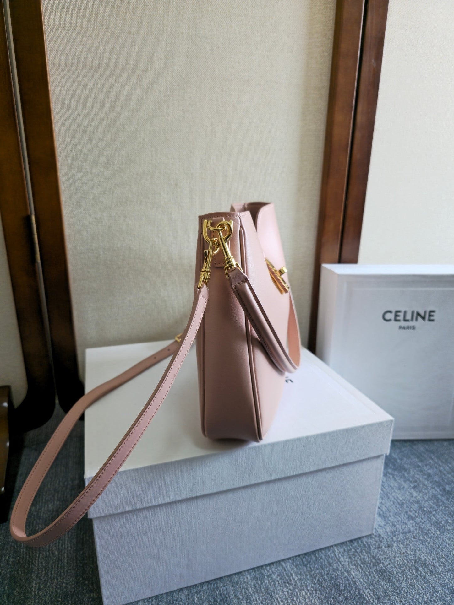 SMALL CAMILLE 16 SOFT BAG 24 IN DUSTY ROSE BEIGE CALFSKIN