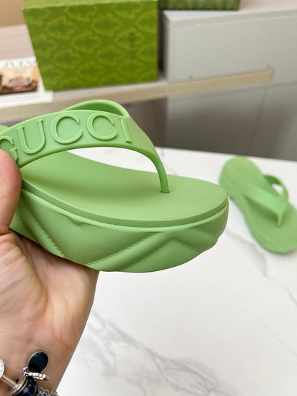 THONG PLATFORM IN PISTACHIO GREEN IMPORTED TPU