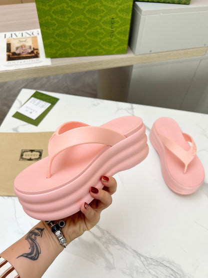 THONG PLATFORM 5 CM IN LIGHT PINK IMPORTED TPU