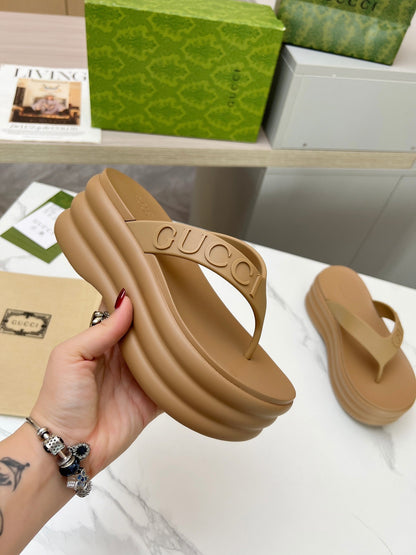 THONG PLATFORM 5 CM IN CIDER BROWN IMPORTED TPU